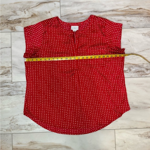 Liz Claiborne Red Polka Dot Blouse Size XL - Picture 2 of 6